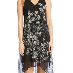 Karen Kane - Sketched Floral Hi-Lo Hem Dress